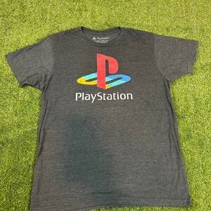 Sony Men's Grey and Black T-shirt